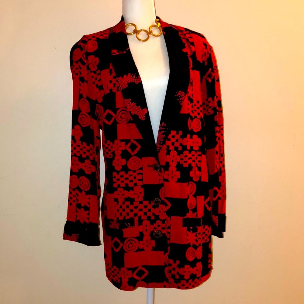 Vintage Printed Blazer